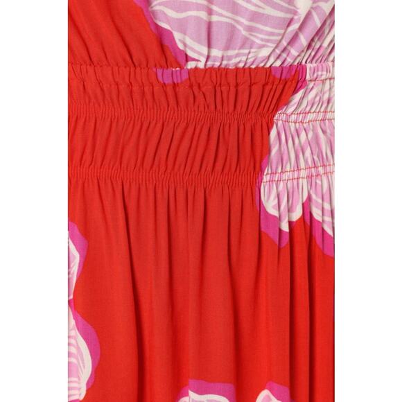 Petal & Pup Sybel Midi Dress Size Medium in Red Pink Floral - Picture 6 of 16
